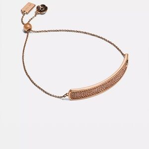 Coach Pave Slider Rhinestone Bracelet NWT • Rose Gold